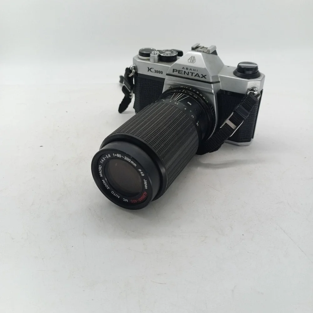 Asahi Pentax K1000 35mm SLR Camera Albinar 80-200mm Macro Zoom Lens Strap c4